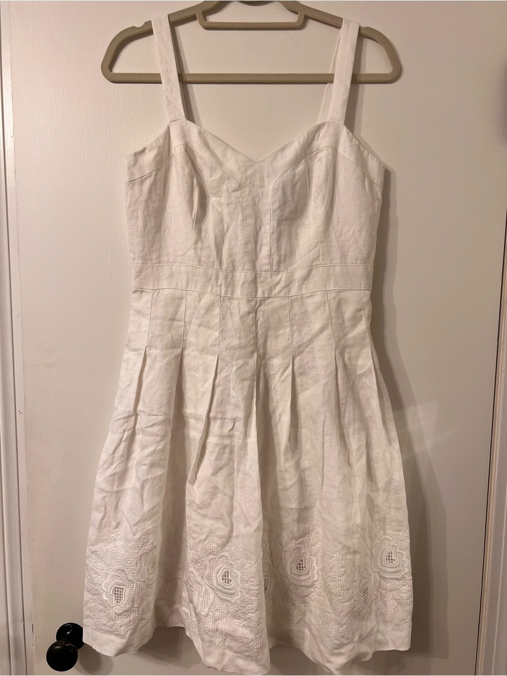 RALPH LAUREN 100% LINEN WHITE EYELET MINI DRESS ✨